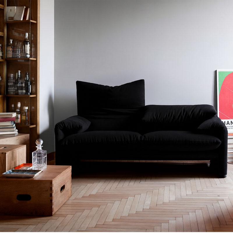 Angers Nantes Cholet Saumur Bordeaux laval le mans orleans niort poitiers Icones Maraunga Cassina Vico noir tissu canapé 1