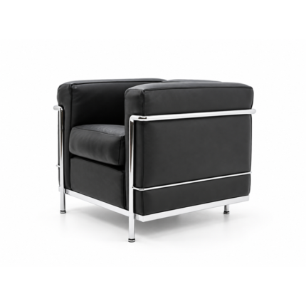 Cassina Fauteuil LC2 Cassina Grand Confort cuir LCX noir acier chromé Corbusier Perriand Icônes Angers Nantes Paris Bordeaux Rennes Tours 0