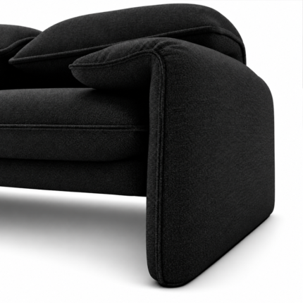 Cassina Maralunga 40 675X2 Maxi 2 places Noir Tissu Vico Magistretti Icônes Angers Nantes Paris Bordeaux Lyon Tours Mans Rennes 8