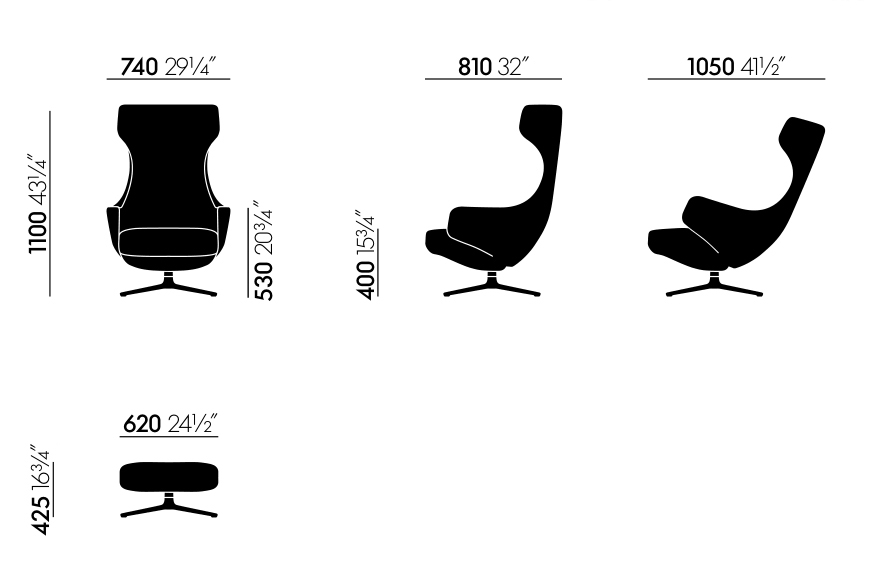 Angers Nantes Cholet Saumur Icones Vitra Fauteuil de salon Grand Repos Citterio 3