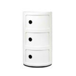 Angers Nantes Cholet Saumur Icones Kartell Componibili Blanc brillant rangement 3 portes Anna Castelli Ferrieri 