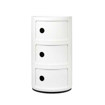 Angers Nantes Cholet Saumur Icones Kartell Componibili Blanc brillant rangement 3 portes Anna Castelli Ferrieri 