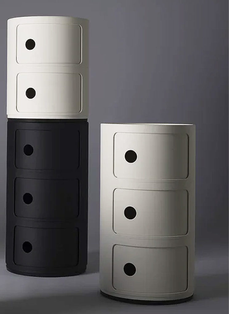 Angers Nantes Cholet Saumur Icones Kartell Componibili Noir Mat recyclé rangement 3 portes Anna Castelli Ferrieri 3