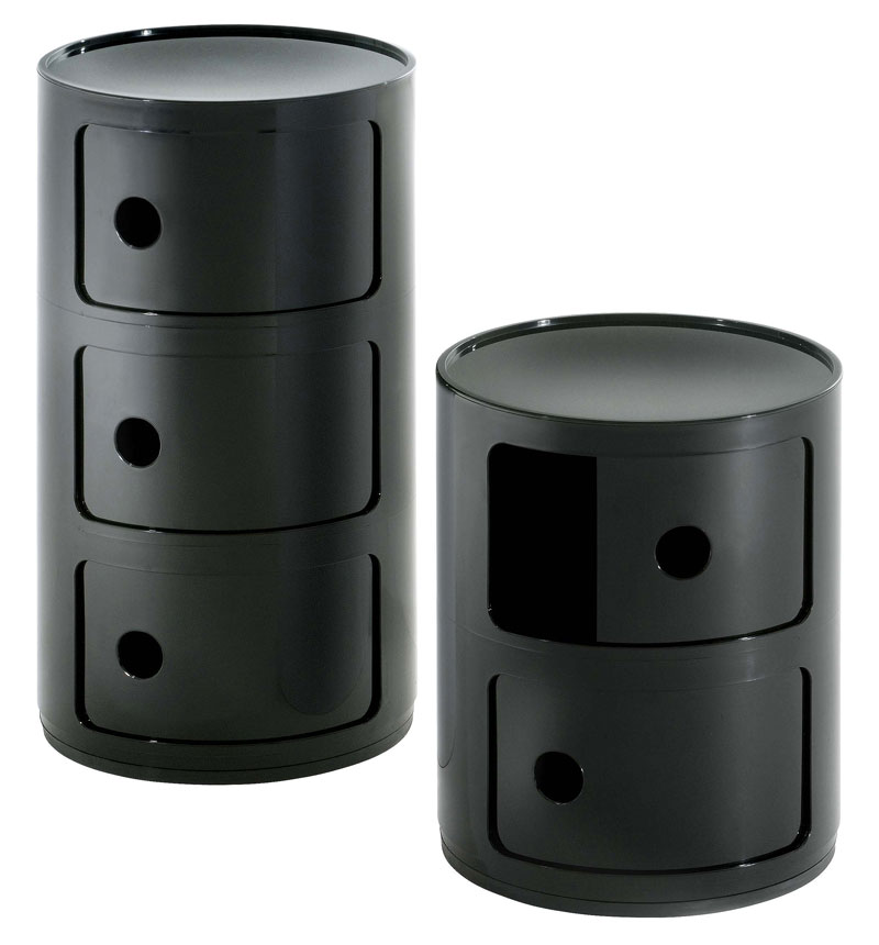 Angers Nantes Cholet Saumur Icones Kartell Componibili Noir brillant rangement 2 portes Anna Castelli Ferrieri 24