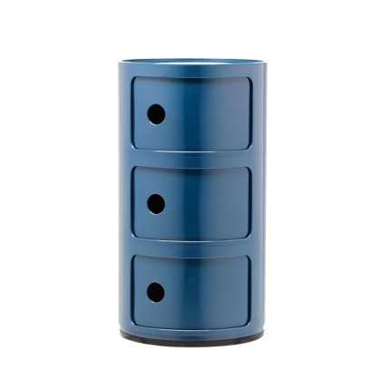 Angers Nantes Cholet Saumur Icones Kartell Componibili bleu Canard brillant rangement 3 portes Anna Castelli Ferrieri 