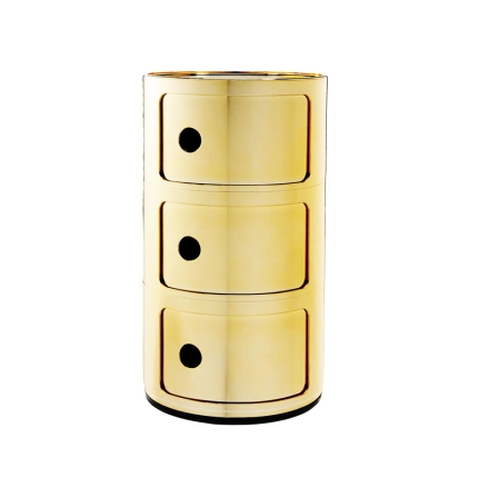 Angers Nantes Cholet Saumur Icones Kartell Componibili métalisé or rangement 3 portes Anna Castelli Ferrieri 