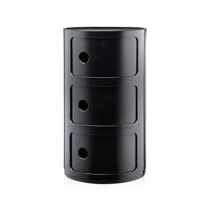Angers Nantes Cholet Saumur Icones Kartell Componibili noir brillant rangement 3 portes Anna Castelli Ferrieri 10