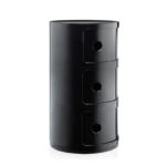 Angers Nantes Cholet Saumur Icones Kartell Componibili noir brillant rangement 3 portes Anna Castelli Ferrieri 11