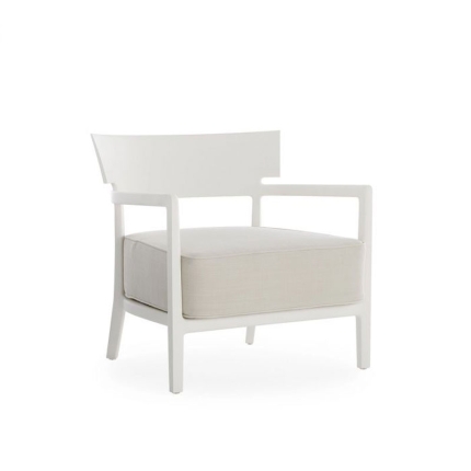 Angers Nantes Cholet Saumur Icones Kartell Fauteuil Cara outdoor beige mat blanc Philippe Starck 