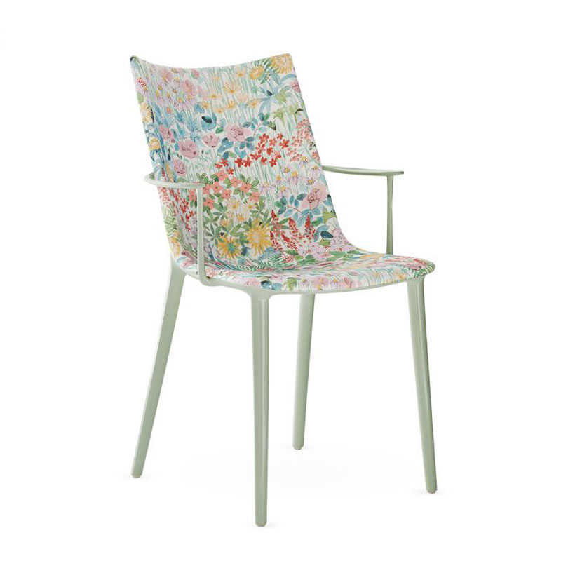 Angers Nantes Cholet Saumur Icones Kartell fauteuil chaise H.H.H. H.H.H. Upholstered fabric flowers vert philippe starck