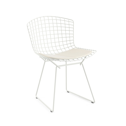 Angers Nantes Cholet Saumur Icones chaise Knoll Harry bertoia rilsan Blanc Outdoor 