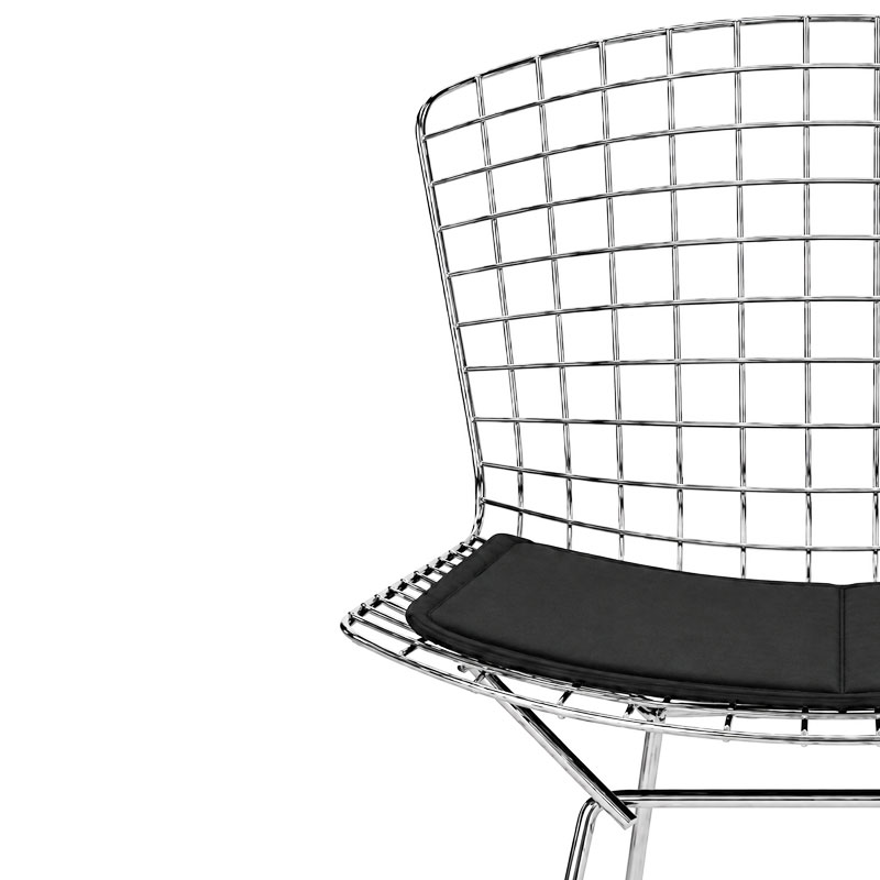 Angers Nantes Paris Bordeaux Rennes Tours Mans Laval Poitiers Icônes chaise Knoll chrome Noir Quickship Harry bertoia 4