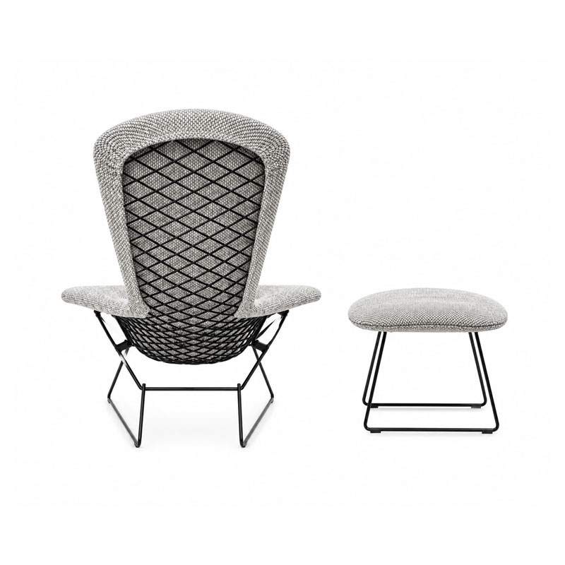 Fauteuil Knoll Harry Bertoia Noir Tissu metal Ottoman Bird Icônes Paris Nantes Rennes Tours Lille Bordeaux Nice 1