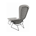 Fauteuil Knoll Harry Bertoia Noir Tissu metal Ottoman Bird Icônes Paris Nantes Rennes Tours Lille Bordeaux Nice 3