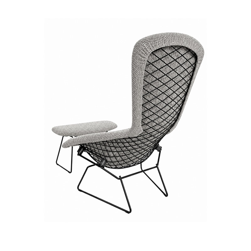Fauteuil Knoll Harry Bertoia Noir Tissu metal Ottoman Bird Icônes Paris Nantes Rennes Tours Lille Bordeaux Nice 3