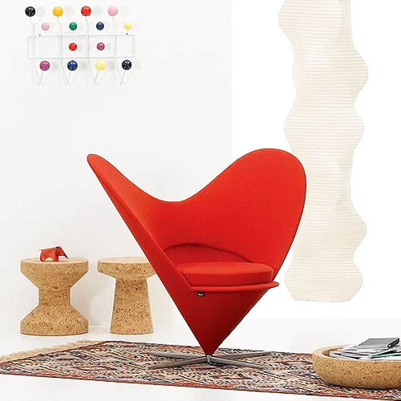 Vitra Fauteuil Heart Cone Rouge Coeur tonus Verner Panton Icônes Angers Nantes Paris Bordeaux Nice Tours Ancenis Mans Rennes Lyon 8