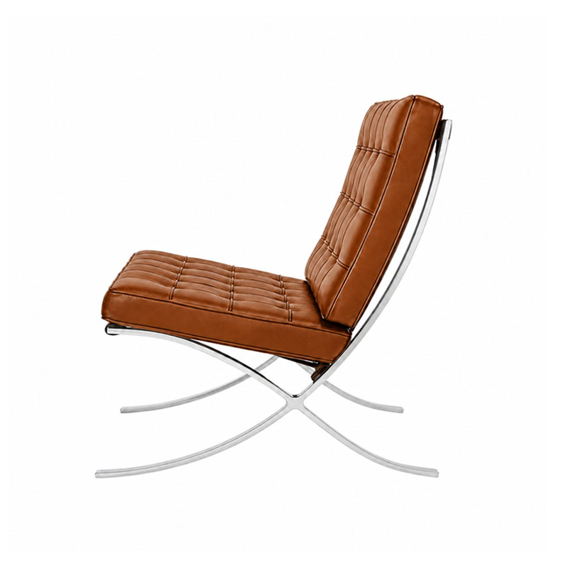knoll Le Nantes fauteuil barcelona cuir venezia Cognac chrome quickship icônes
