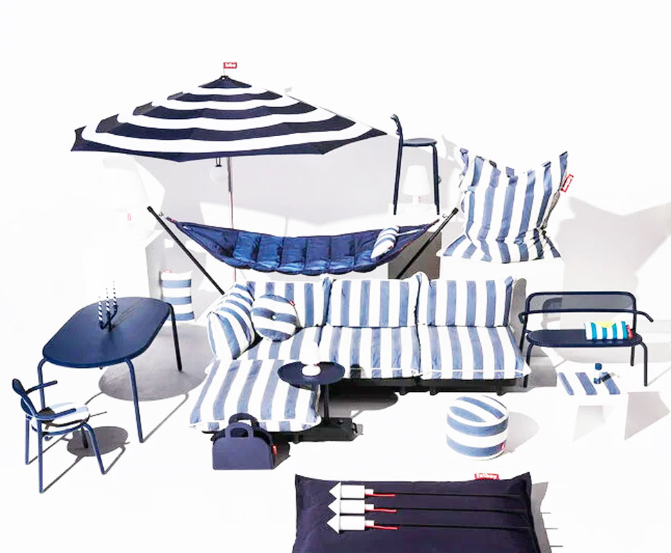 Angers Nantes Cholet Saumur Icones Fatboy Parasol mobilier exterieur Outdoor Dark Blue Bleu Stripsol 2