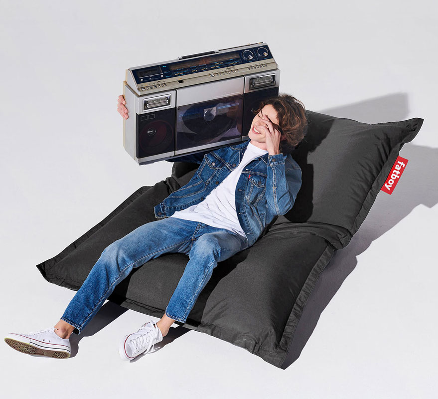 Angers Nantes Cholet Saumur Icones Fatboy Pouf Original Stonewash mobilier exterieur Outdoor Rock Grey Jukka Setälä 0