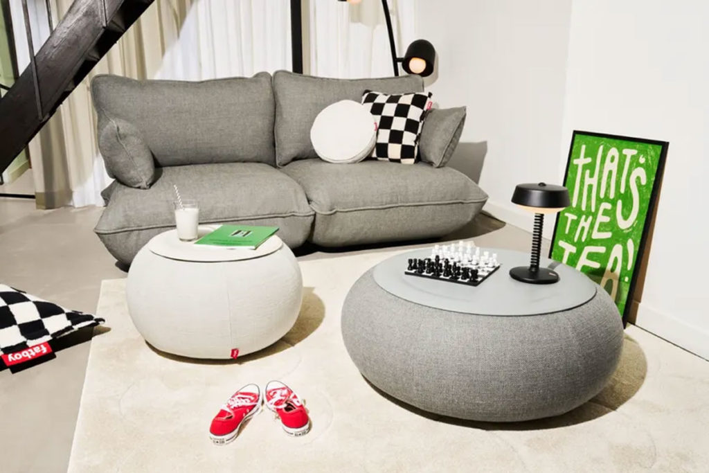 Angers Nantes Cholet Saumur Icones Fatboy Table Basse gonflable Dumpty mobilier indoor Gris Souris 2