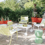 Angers Nantes Cholet Saumur Icones Fermob table basse roues Outdoor mobilier exterieur acapulco bleu Luxembour Frédéric Sofia 2