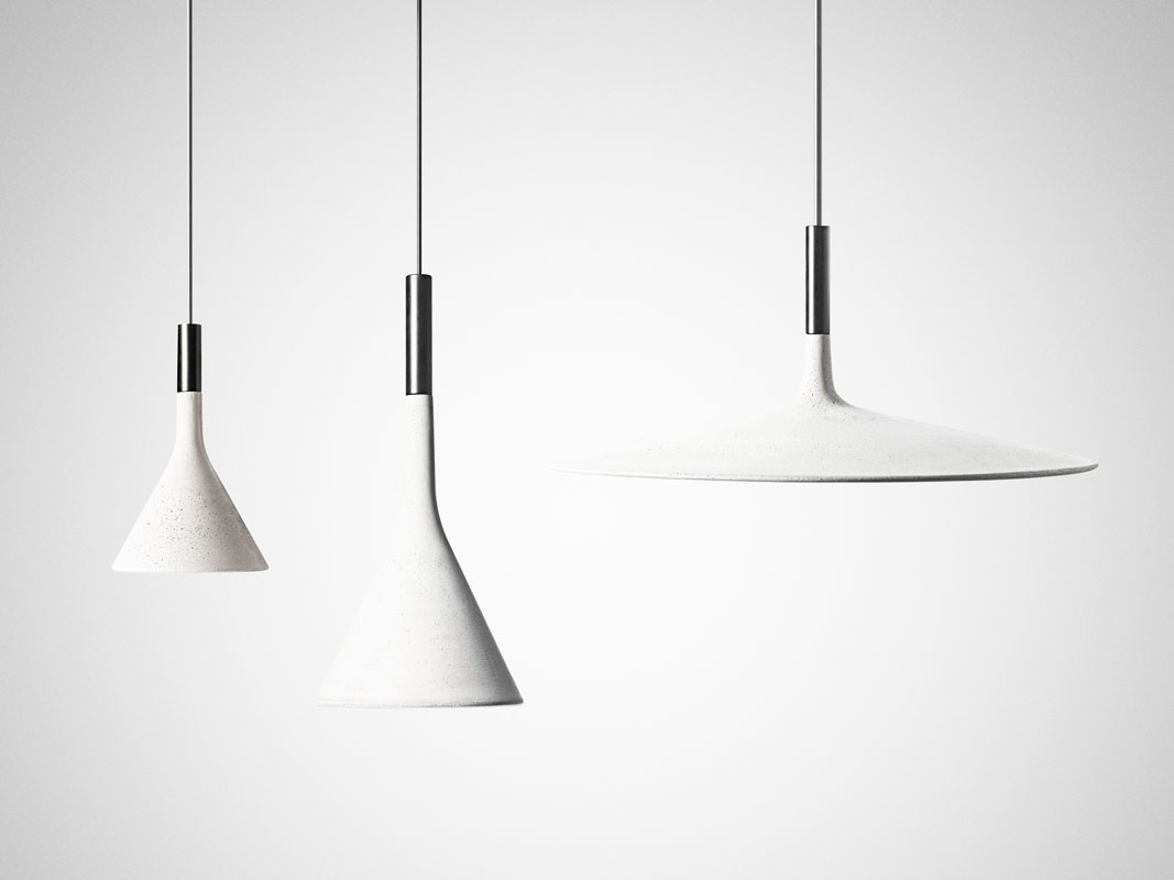 Angers Nantes Cholet Saumur Icones Foscarini Suspension Aplomb Blanc ciment Paolo LUCIDI & Luca PEVERE 25