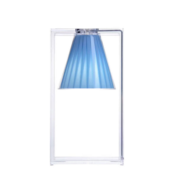 Angers Nantes Cholet Saumur Icones Kartell Lampe a poser Light Air cristal transparent tissu bleu Eugeni Quitllet