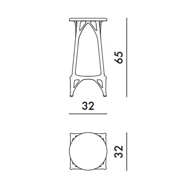 Angers Nantes Cholet Saumur Icones Kartell Tabouret Stool 65 Blanc mat philippe starck 10