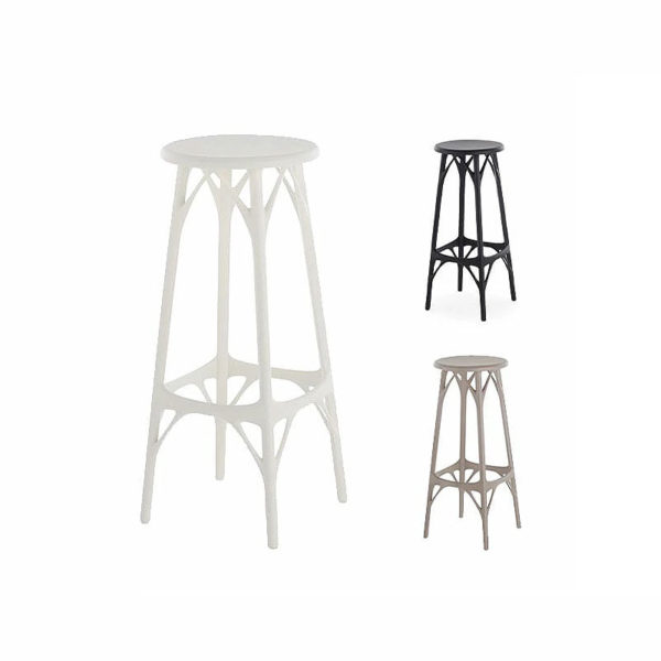 Angers Nantes Cholet Saumur Icones Kartell Tabouret Stool 75 Blanc mat philippe starck 3
