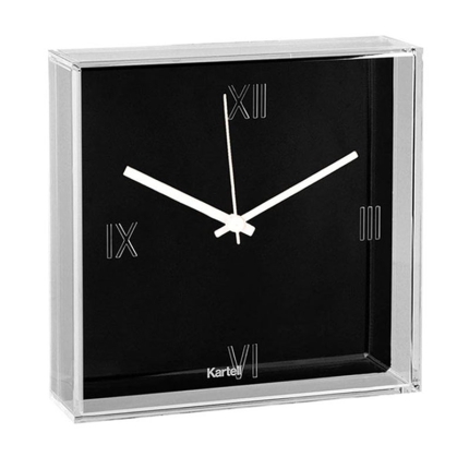 Angers Nantes Cholet Saumur Icones Kartell Tic Tac Horloge cristal transparent Noir Blanc Eugeni Quitllet 0