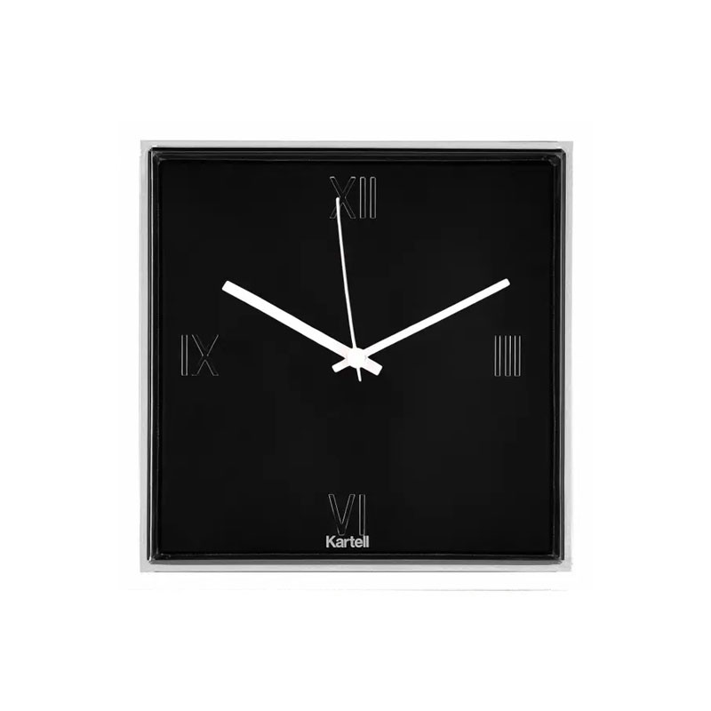 Angers Nantes Cholet Saumur Icones Kartell Tic Tac Horloge cristal transparent Noir Blanc Eugeni Quitllet 1