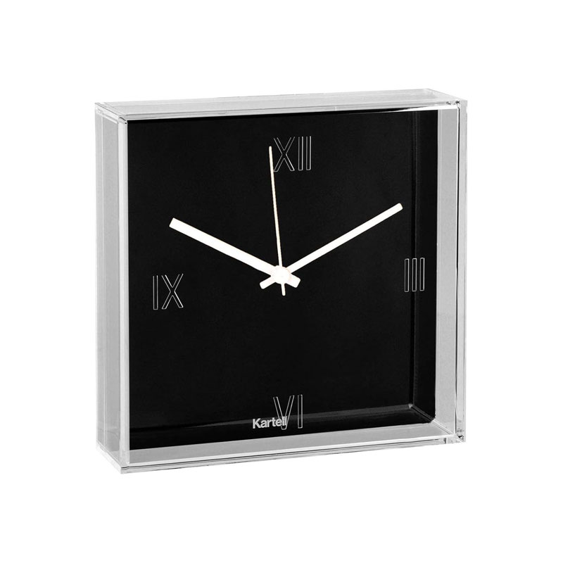 Angers Nantes Cholet Saumur Icones Kartell Tic Tac Horloge cristal transparent Noir Blanc Eugeni Quitllet 13