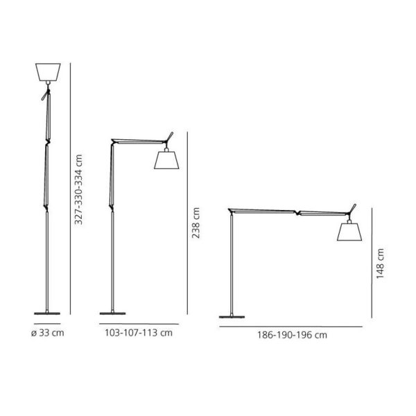 Angers Nantes Cholet Saumur Icones Artemide Lampadaire Tolomeo Mega Noir Aluminium Michele De Lucchi