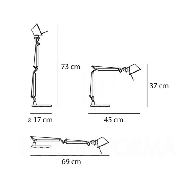 Angers Nantes Cholet Saumur Icones Artemide Lampe de bureau Tolomeo Micro Noir Mat Aluminium Michele De Lucchi 8