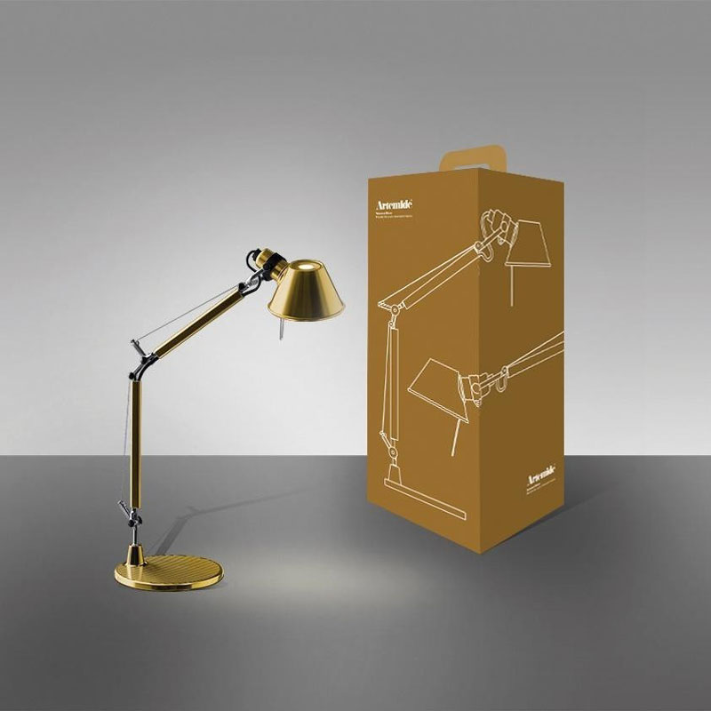 Angers Nantes Cholet Saumur Icones Artemide Lampe de bureau Tolomeo Micro gold or oro Aluminium Michele De Lucchi 4