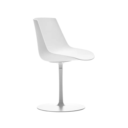 Angers Nantes Cholet Saumur Icones Chaise Flow Chair Blanc  Mdf Italia Jean Marie Massaud pied central pivotant 