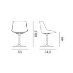 Angers Nantes Cholet Saumur Icones Chaise Flow Chair Blanc  Mdf Italia Jean Marie Massaud pied central pivotant 2