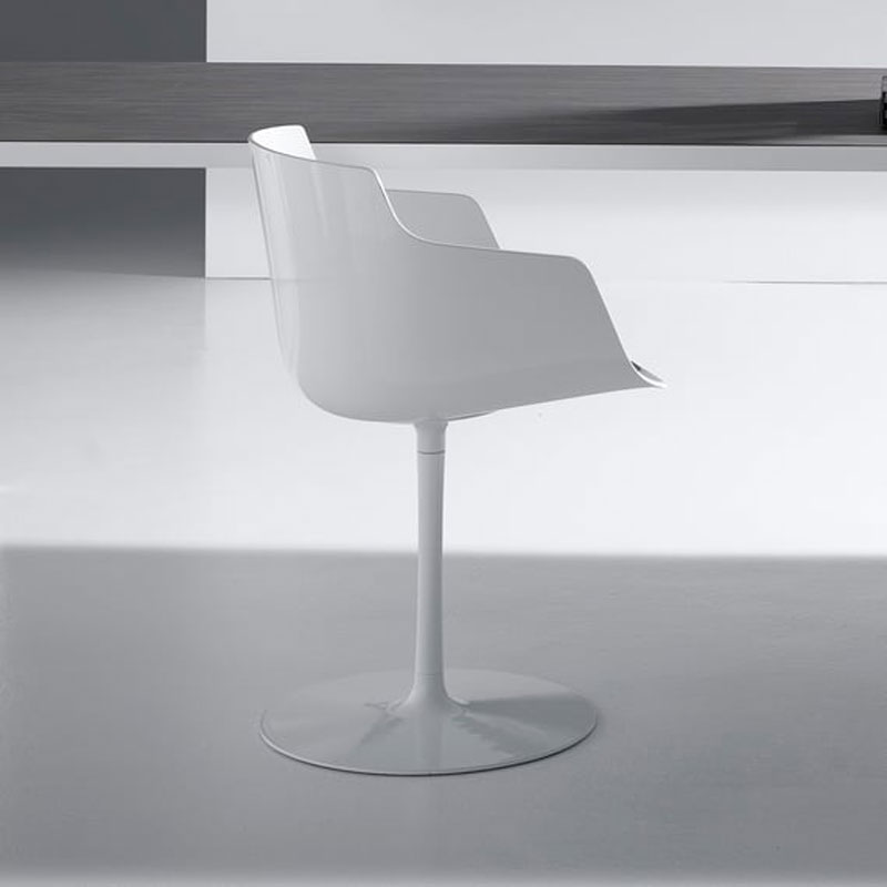 Angers Nantes Cholet Saumur Icones Chaise Flow Chair Blanc  Mdf Italia Jean Marie Massaud pied central pivotant 6