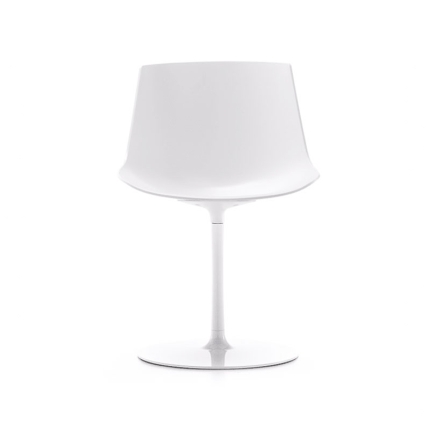 Angers Nantes Cholet Saumur Icones Chaise Flow Chair Blanc  Mdf Italia Jean Marie Massaud pied central pivotant 7