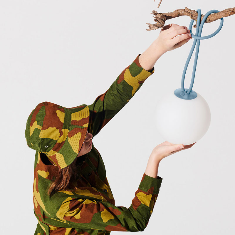 Angers Nantes Cholet Saumur Icones Fatboy Lampe Batterie nomade outdoor Bolleke bleu ciel rechargeable suspension 8