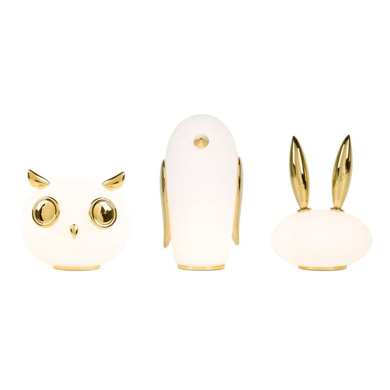 Angers Nantes Cholet Saumur Icones Moooï Lampe a poser Purr Pets Light Blanc Or Marcel Wanders 4