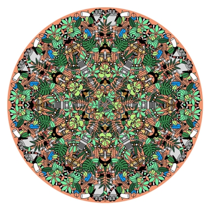 Angers Nantes Cholet Saumur Icones Moooï Tapis L'afrique Studio Job tribal MArcel Wanders Carpet vert 7