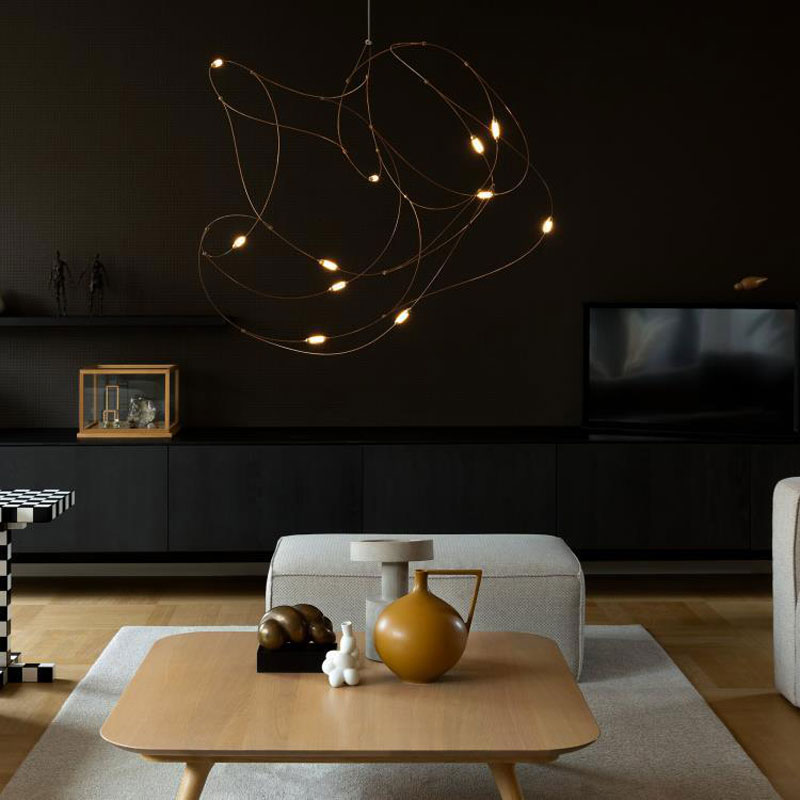 Angers Nantes Cholet Saumur Icones Moooï suspension Flock of light cuivre copper led Studio Toer wanders 1