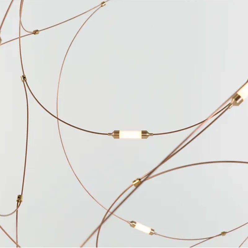 Angers Nantes Cholet Saumur Icones Moooï suspension Flock of light cuivre copper led Studio Toer wanders 15