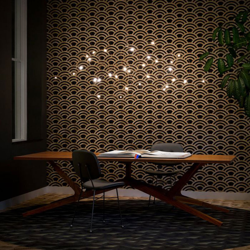 Angers Nantes Cholet Saumur Icones Moooï suspension Flock of light cuivre copper led Studio Toer wanders 2