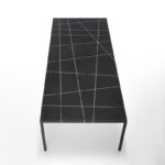 Angers Nantes Cholet Saumur Icones table de repas reunion Tense Mdf Italia noir graphique mineral Piergiorgio Cazzaniga minimale Intarsia 1