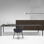 Angers Nantes Cholet Saumur Icones table de repas reunion Tense Mdf Italia noir graphique mineral Piergiorgio Cazzaniga minimale Intarsia 11