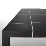 Angers Nantes Cholet Saumur Icones table de repas reunion Tense Mdf Italia noir graphique mineral Piergiorgio Cazzaniga minimale Intarsia 12