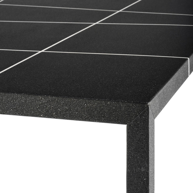 Angers Nantes Cholet Saumur Icones table de repas reunion Tense Mdf Italia noir graphique mineral Piergiorgio Cazzaniga minimale Intarsia 14