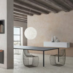 Angers Nantes Cholet Saumur Icones table de repas reunion Tense Mdf Italia noir graphique mineral Piergiorgio Cazzaniga minimale Intarsia 5